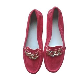 NEW Glitter Chain Loafers Slip On Size 7.5 Red Christmas Party
